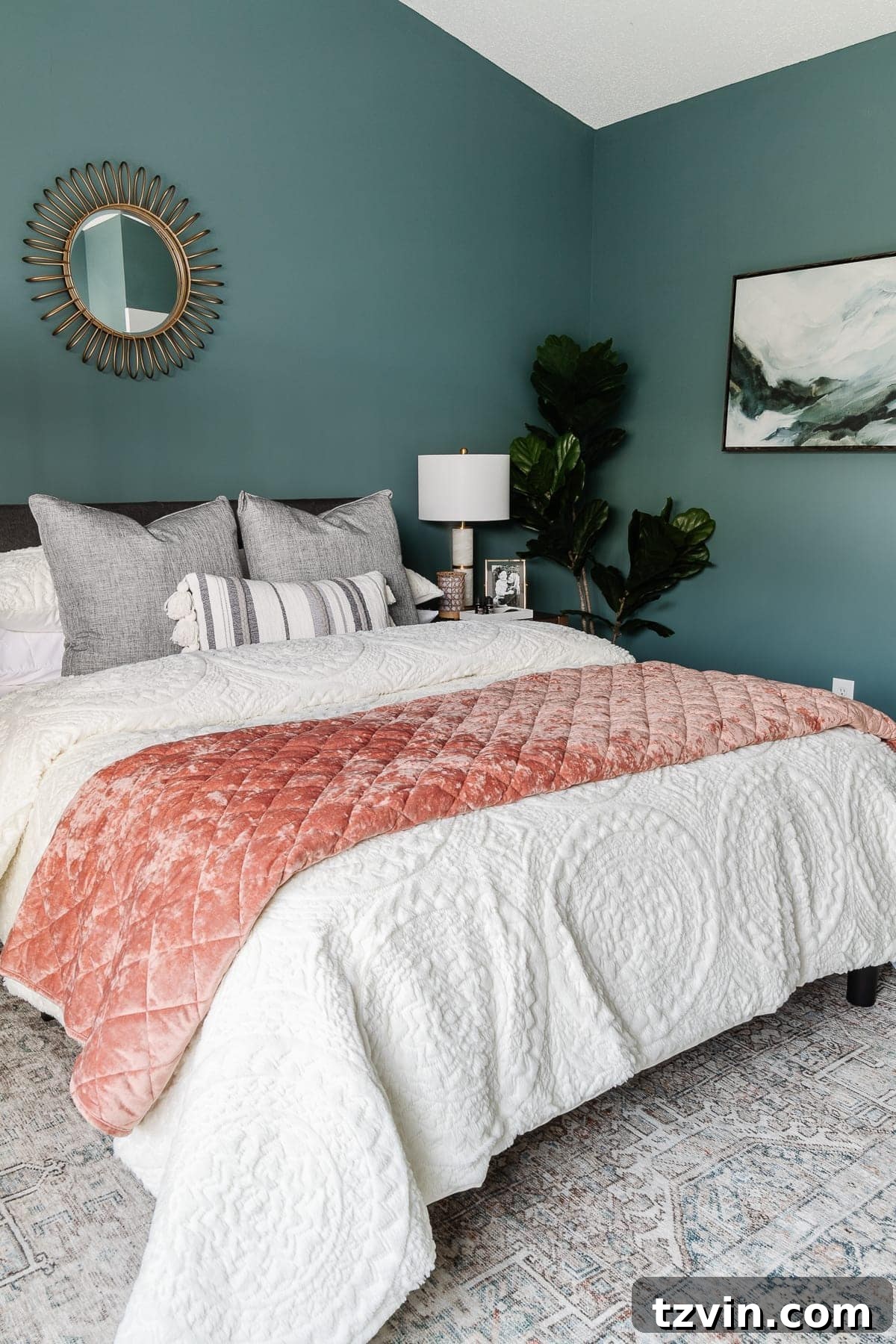 Transform Your Bedroom into a Serene Spa Sanctuary 10 Bedroom wall decor featuring abstract nature-inspired art above a dresser