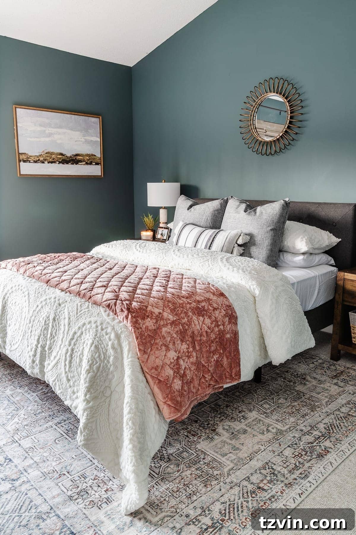 Mastering the Art of Rug Selection 15 teal and blush bedroom