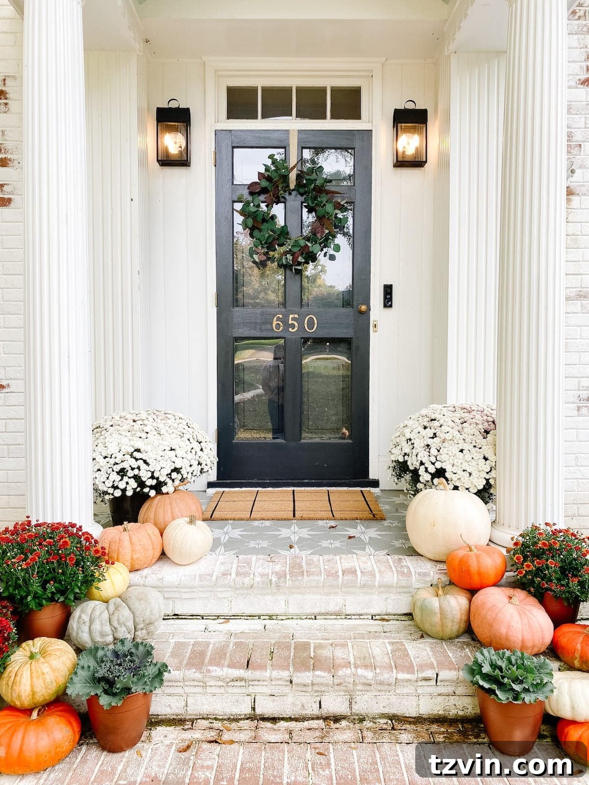 Mastering the Art of Rug Selection 19 fall porch with stenciled floor