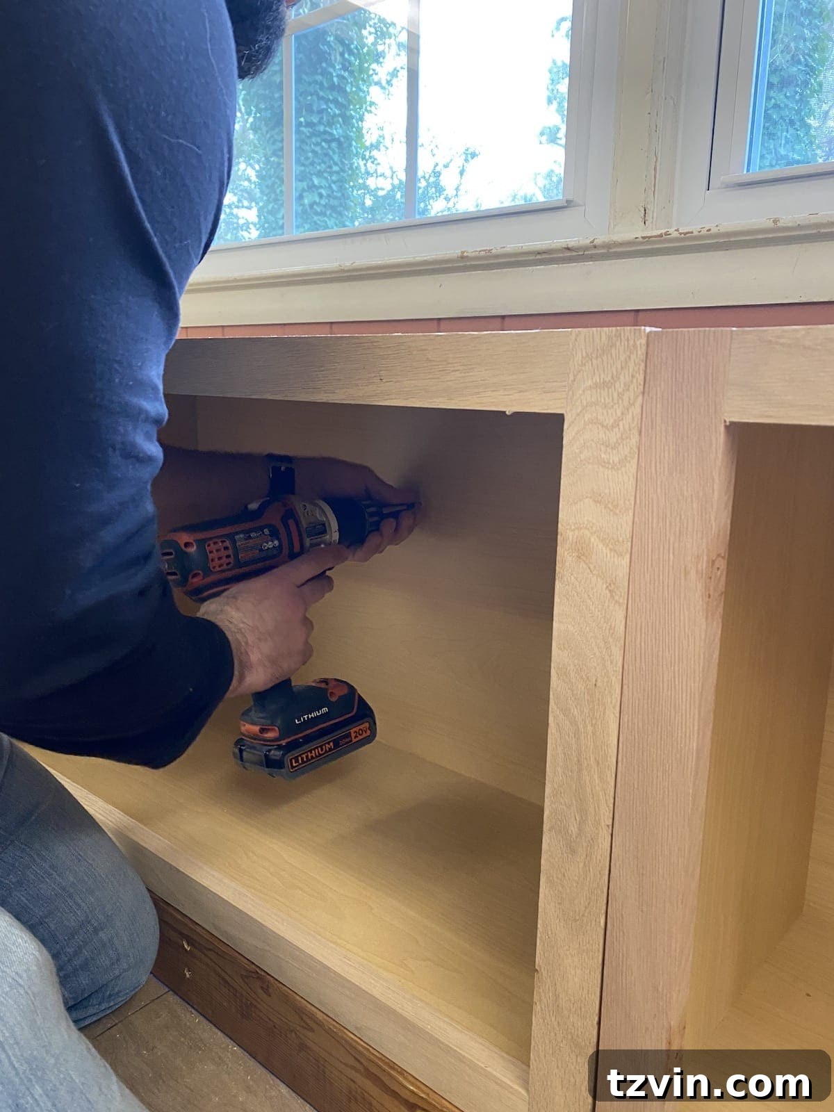 Custom Cabinetry and Window Bench Construction 11 Attaching Cabinets to the Wall