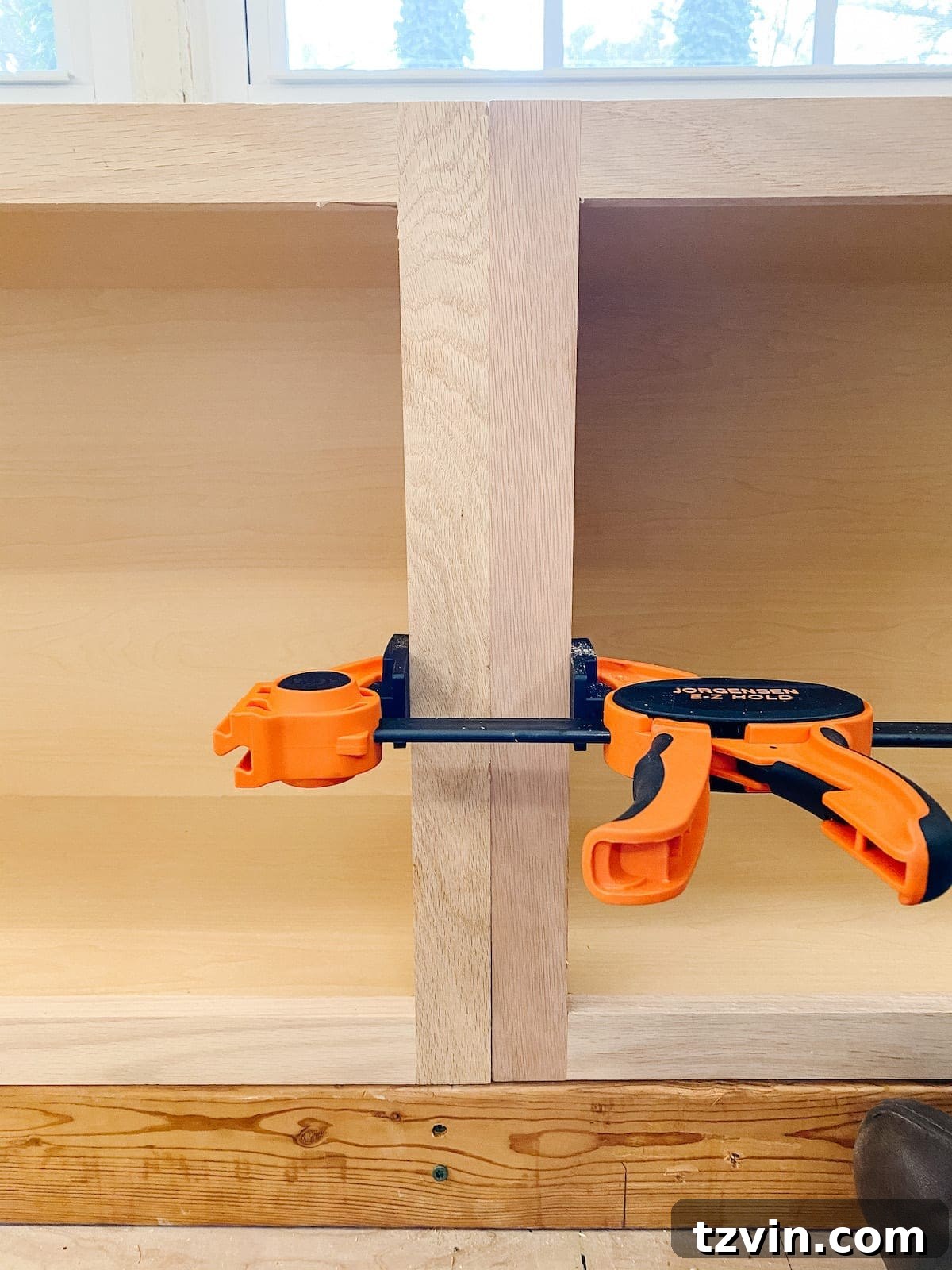 Custom Cabinetry and Window Bench Construction 15 Clamping Cabinets Together