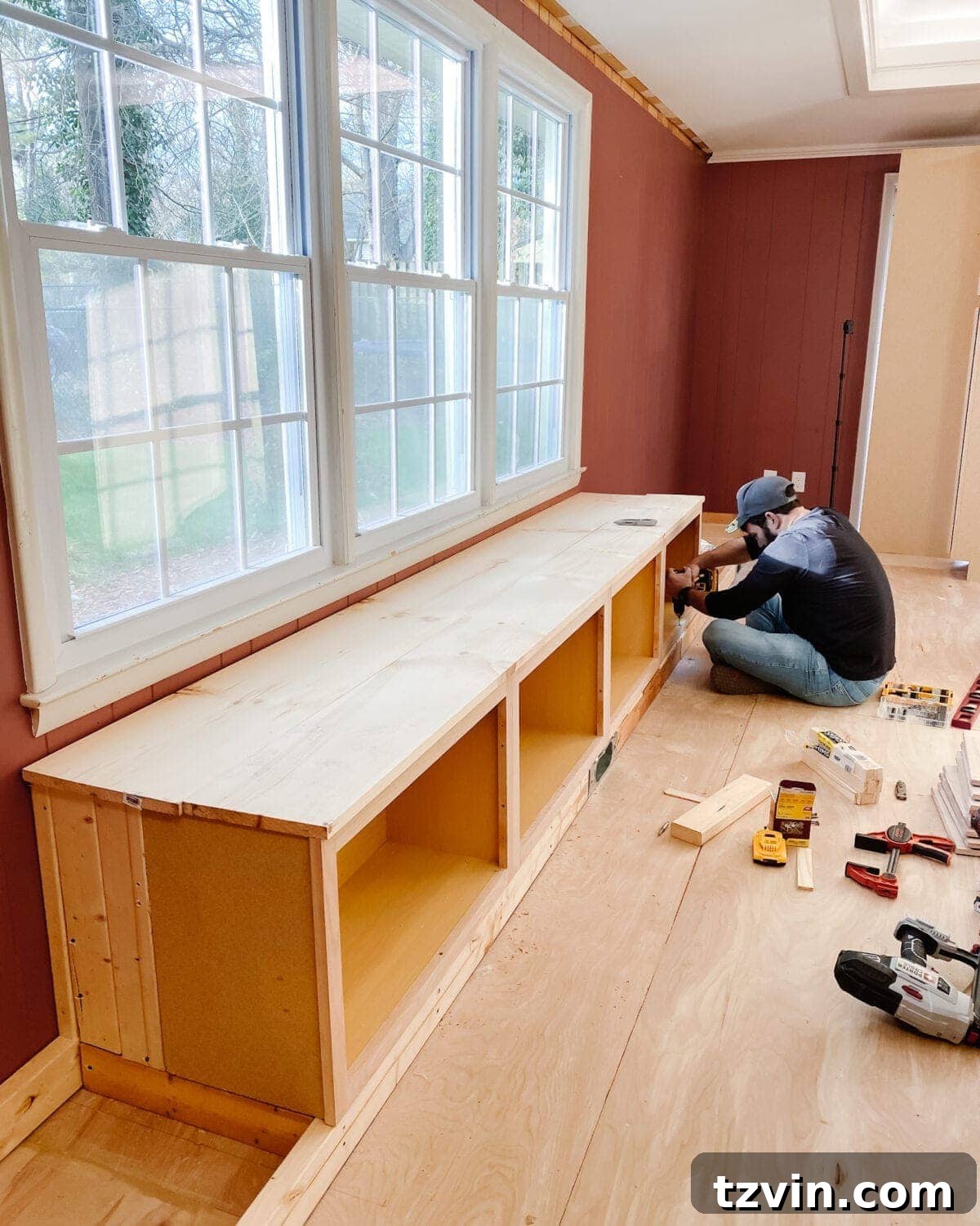 Custom Cabinetry and Window Bench Construction 18 Adding the Window Seat Top