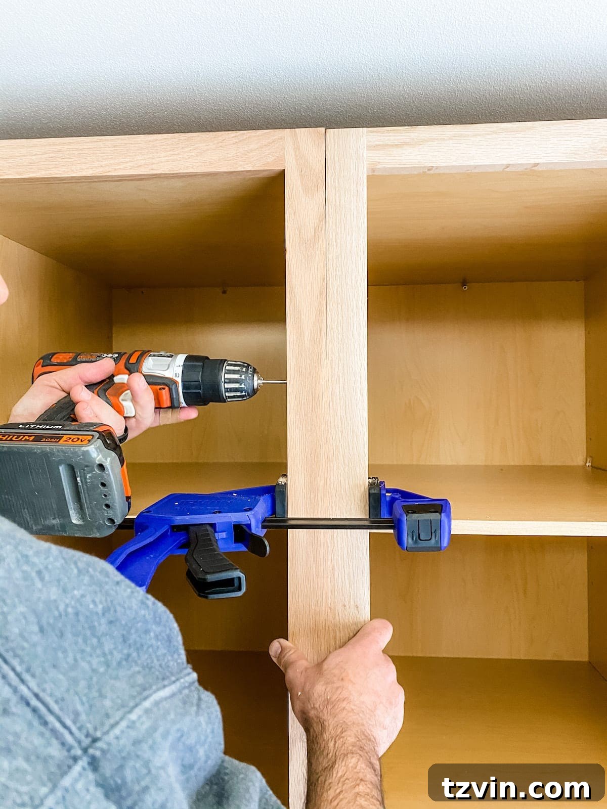 Custom Cabinetry and Window Bench Construction 25 Screwing the Cabinets Together