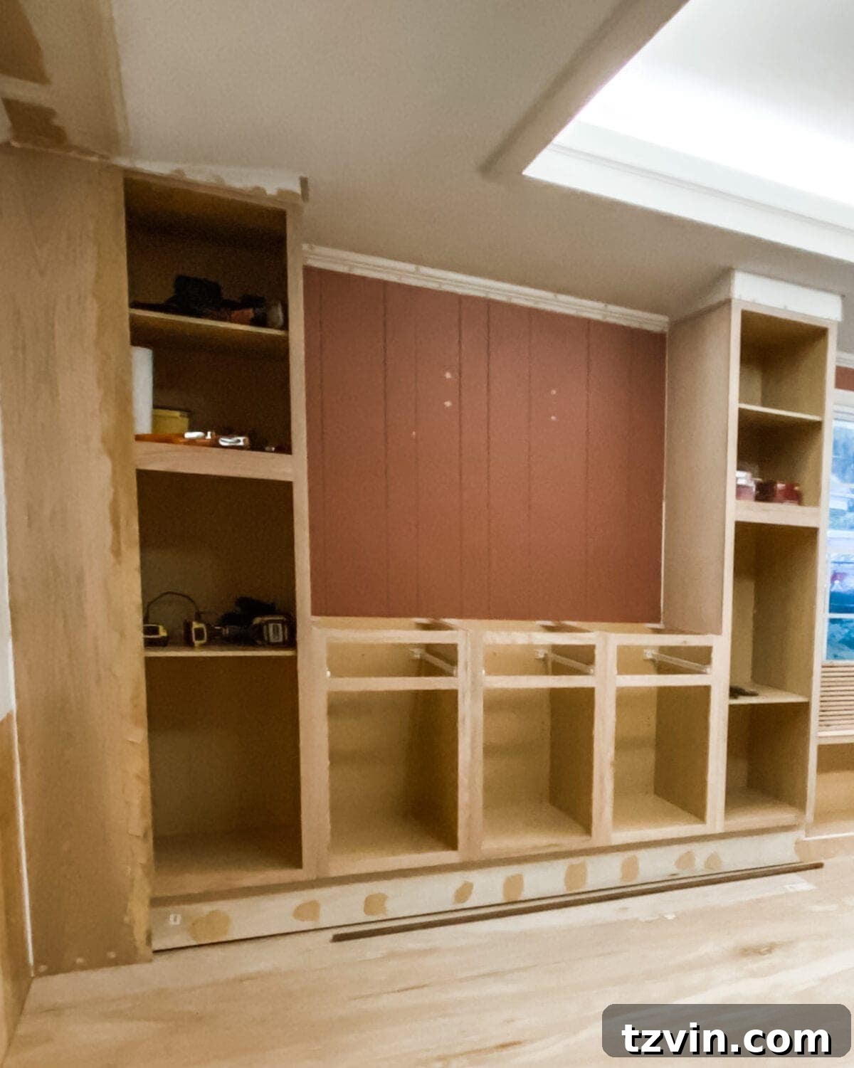 Custom Cabinetry and Window Bench Construction 28 Building the Sides In