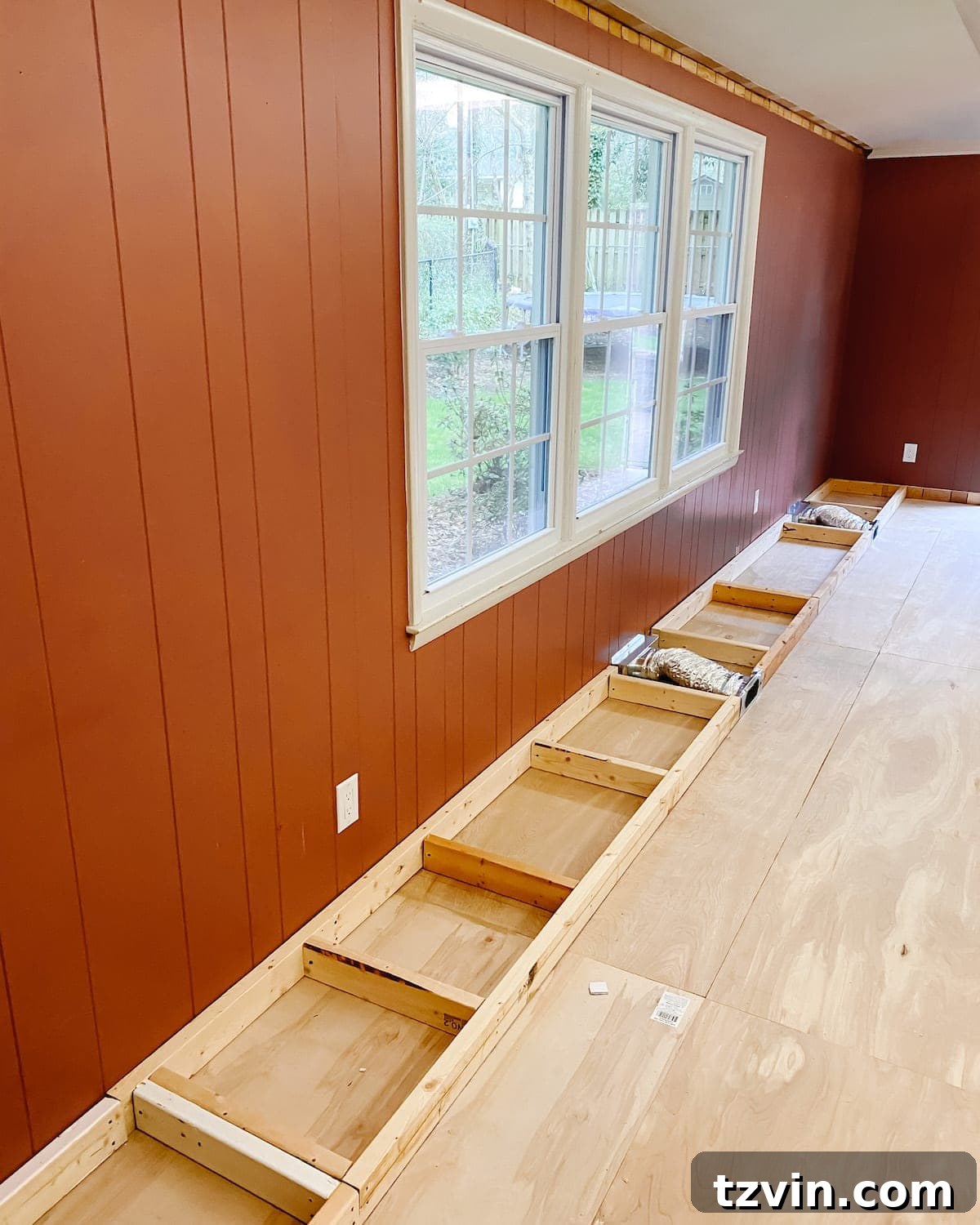 Custom Cabinetry and Window Bench Construction 7 Building the base for the Cabinets