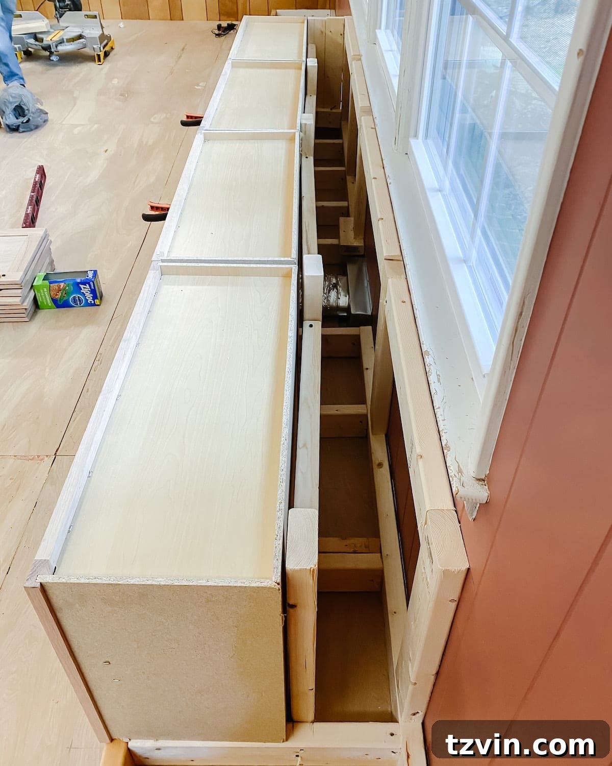 Custom Cabinetry and Window Bench Construction 9 Building the Support for the Window Seat