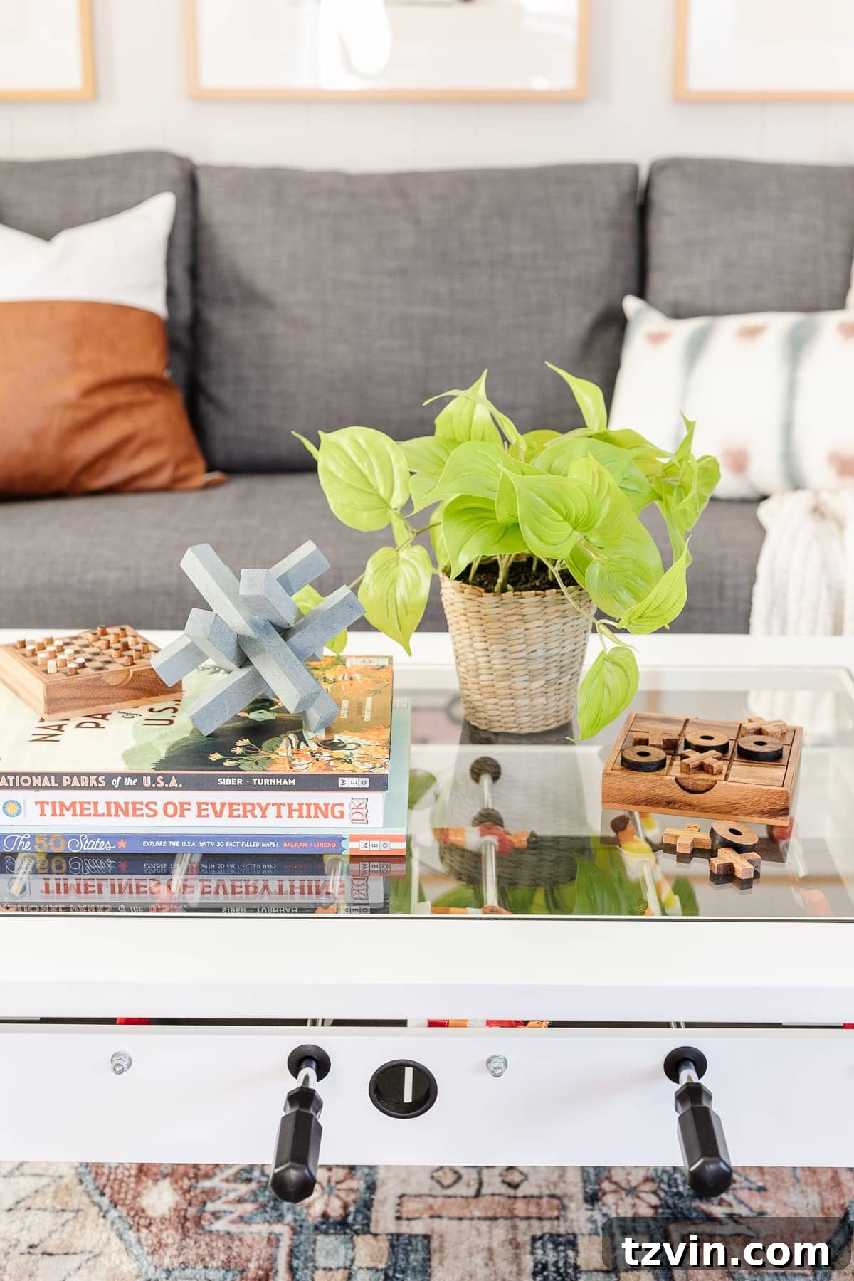 Playroom Perfection Revealed 10 Games and Decor on Coffee Table
