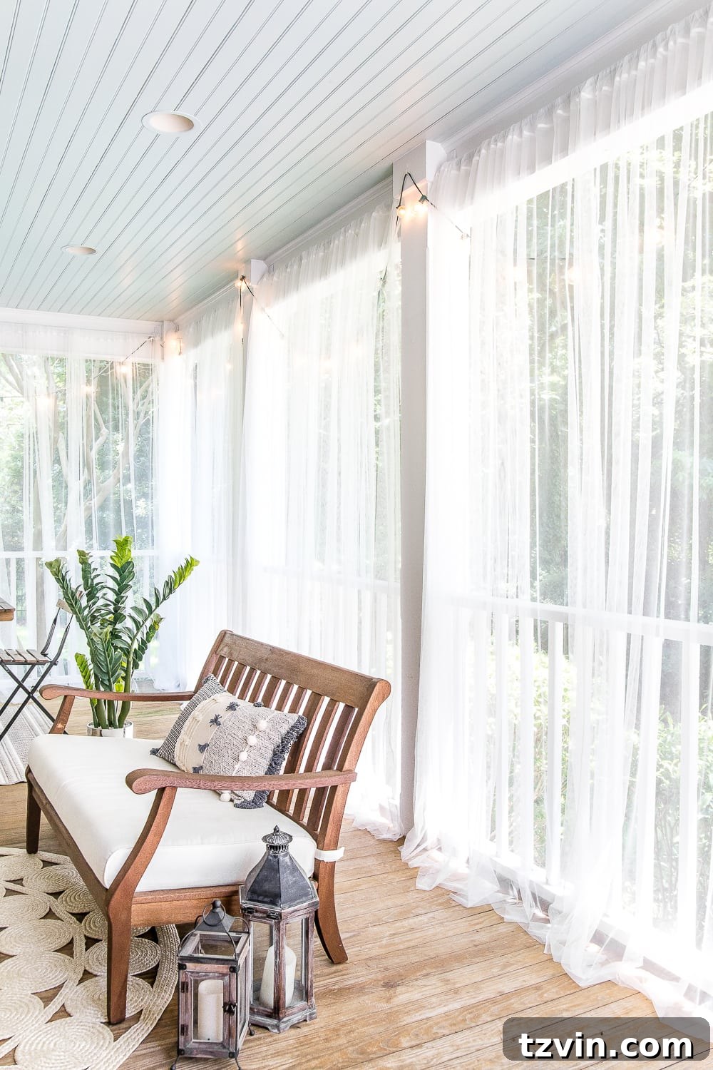 10 Spring Outdoor DIY Transformations 13 Elegant DIY outdoor curtains creating a private screened porch