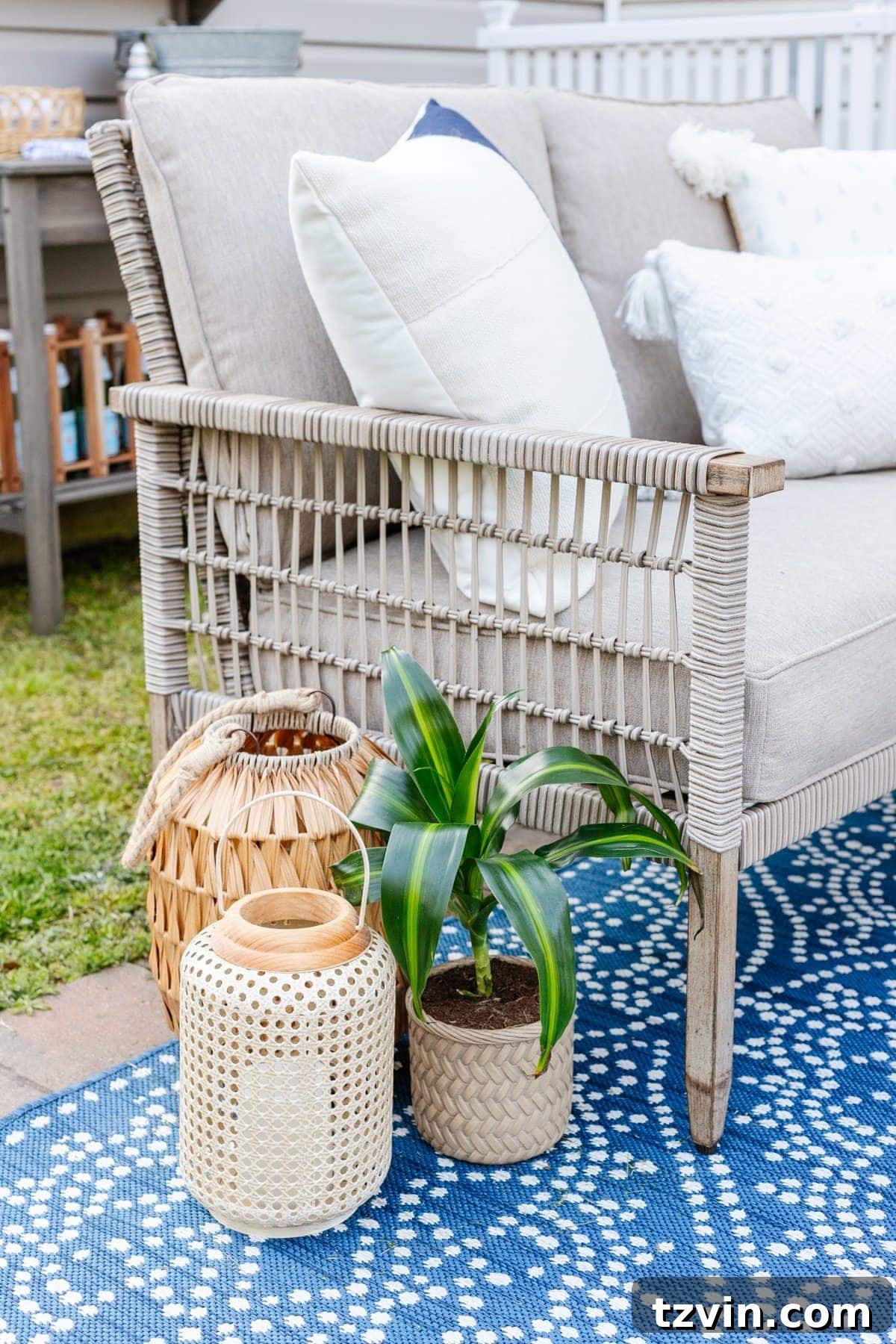 outdoor lanterns on a patio