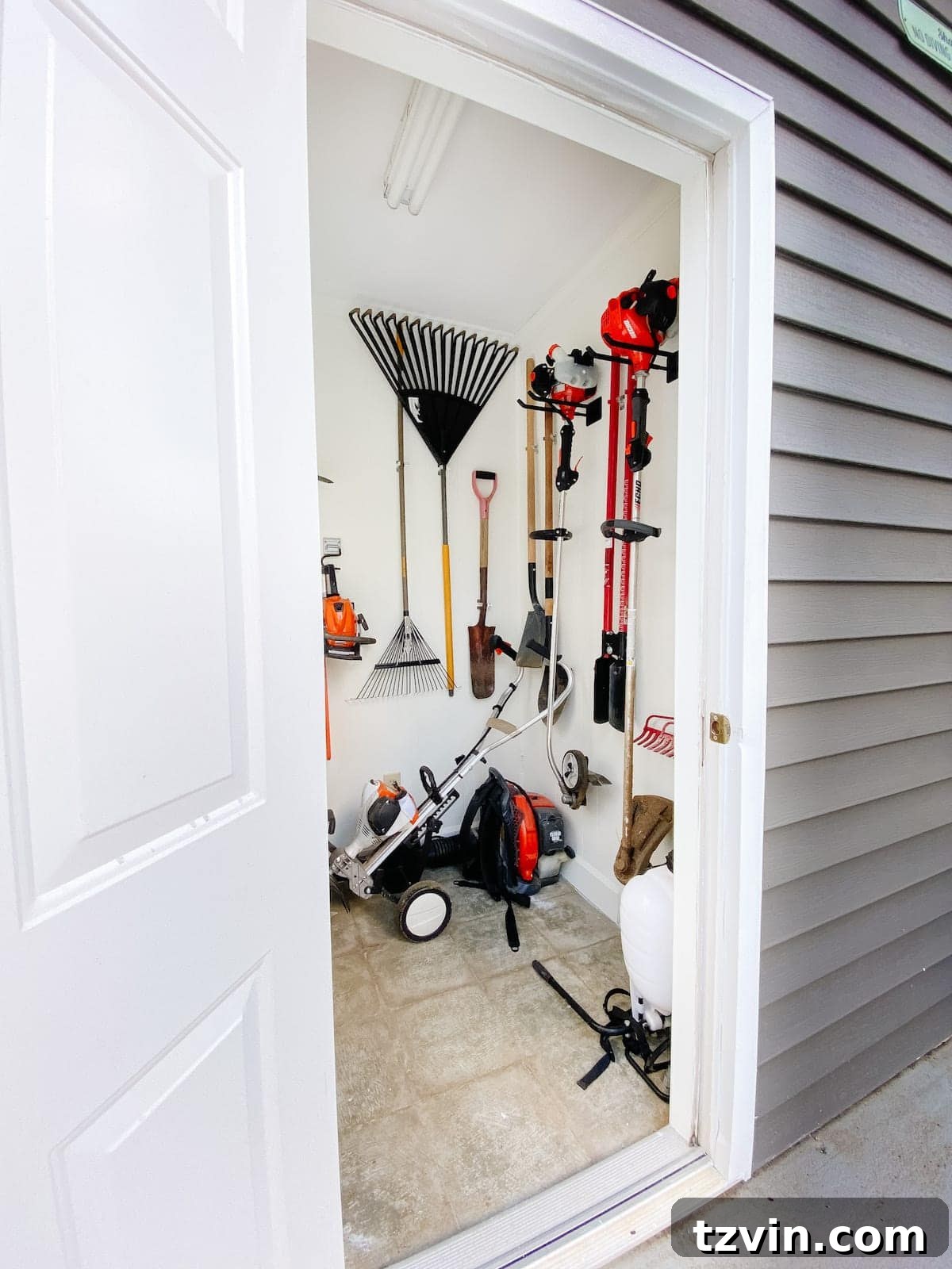 Shed Chic: A Closet Reinvention 11 Organized Shed Interior with Shade