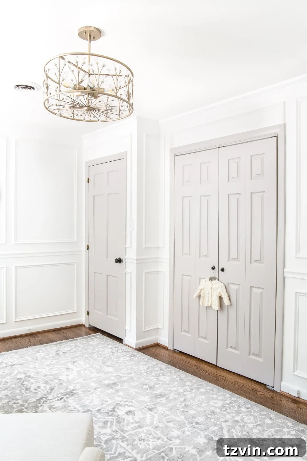 Close-up of Regan's nursery decor, highlighting soft textiles and thoughtful details.