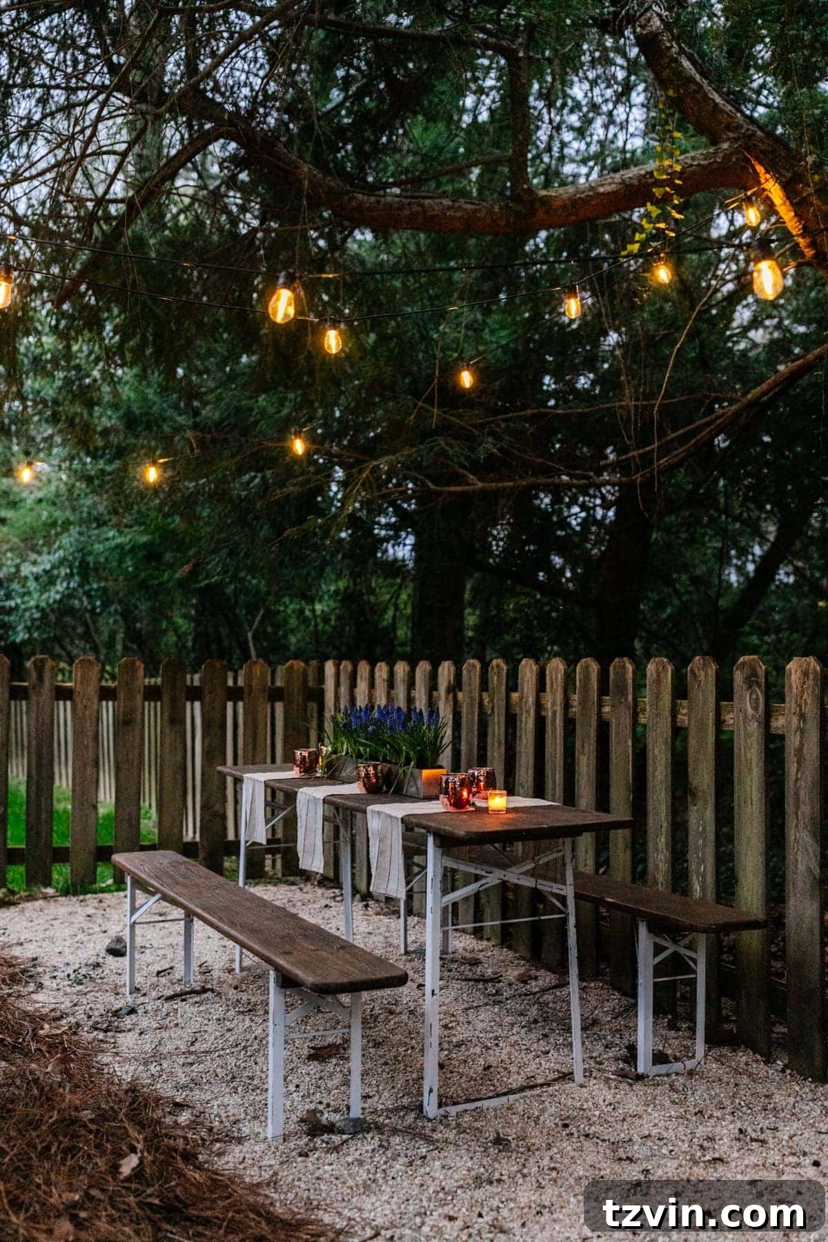 Backyard featuring a DIY hidden beer garden, adding a unique and private entertaining space.