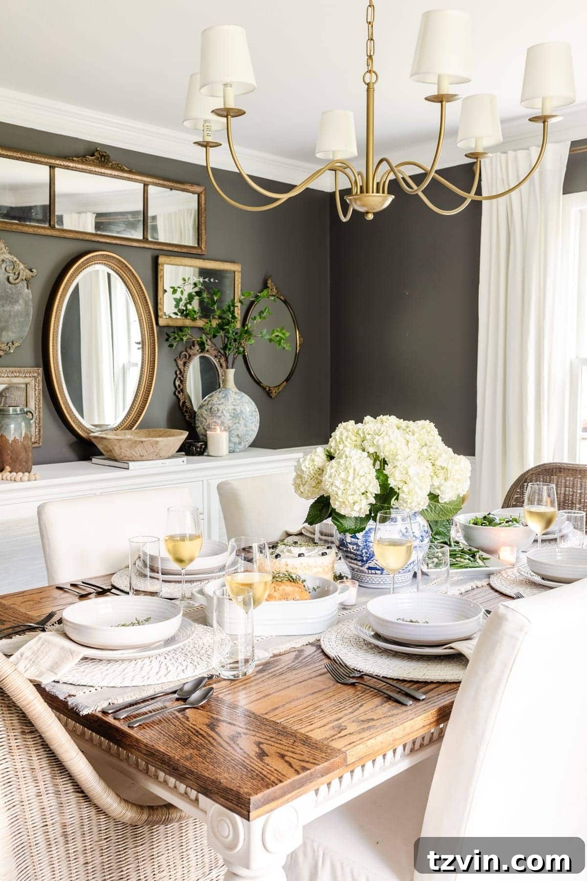 modern traditional tablescape