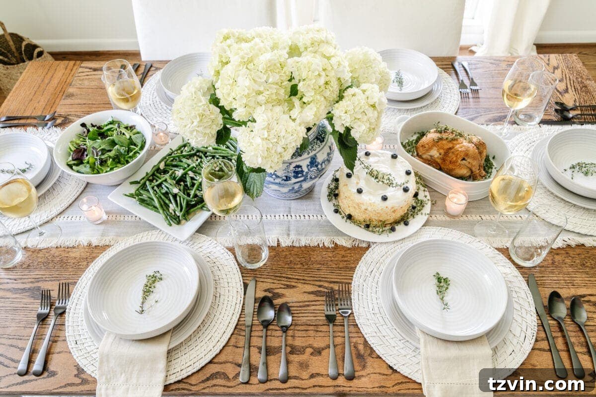 Mother's Day tablescape with modern traditional style