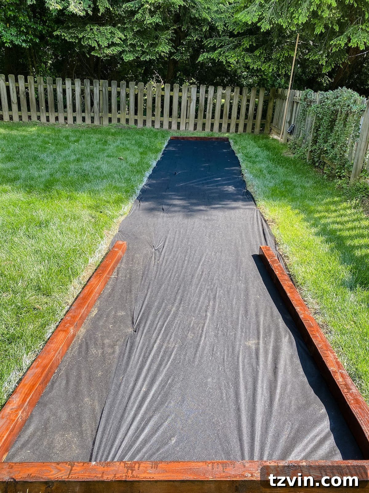 weed fabric for a bocce ball court base