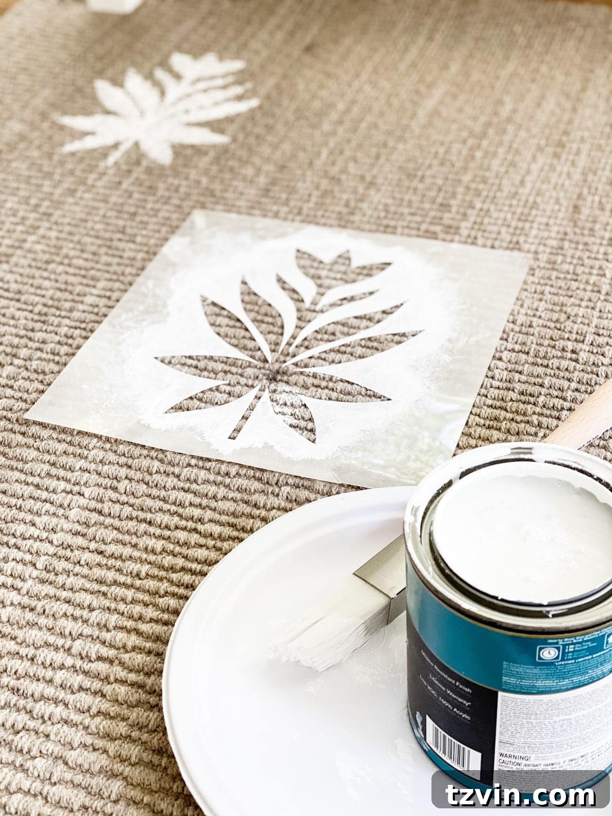 Finished reusable floral block stencil made with Cricut