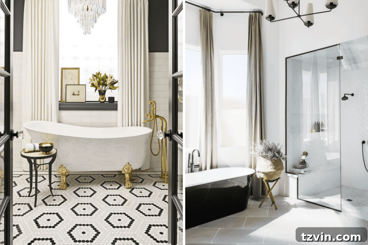 Best Bathroom Designs: A Poll of 10,000 15 Patterned Tile Floor vs. Simple Tile Floor Bathroom Design
