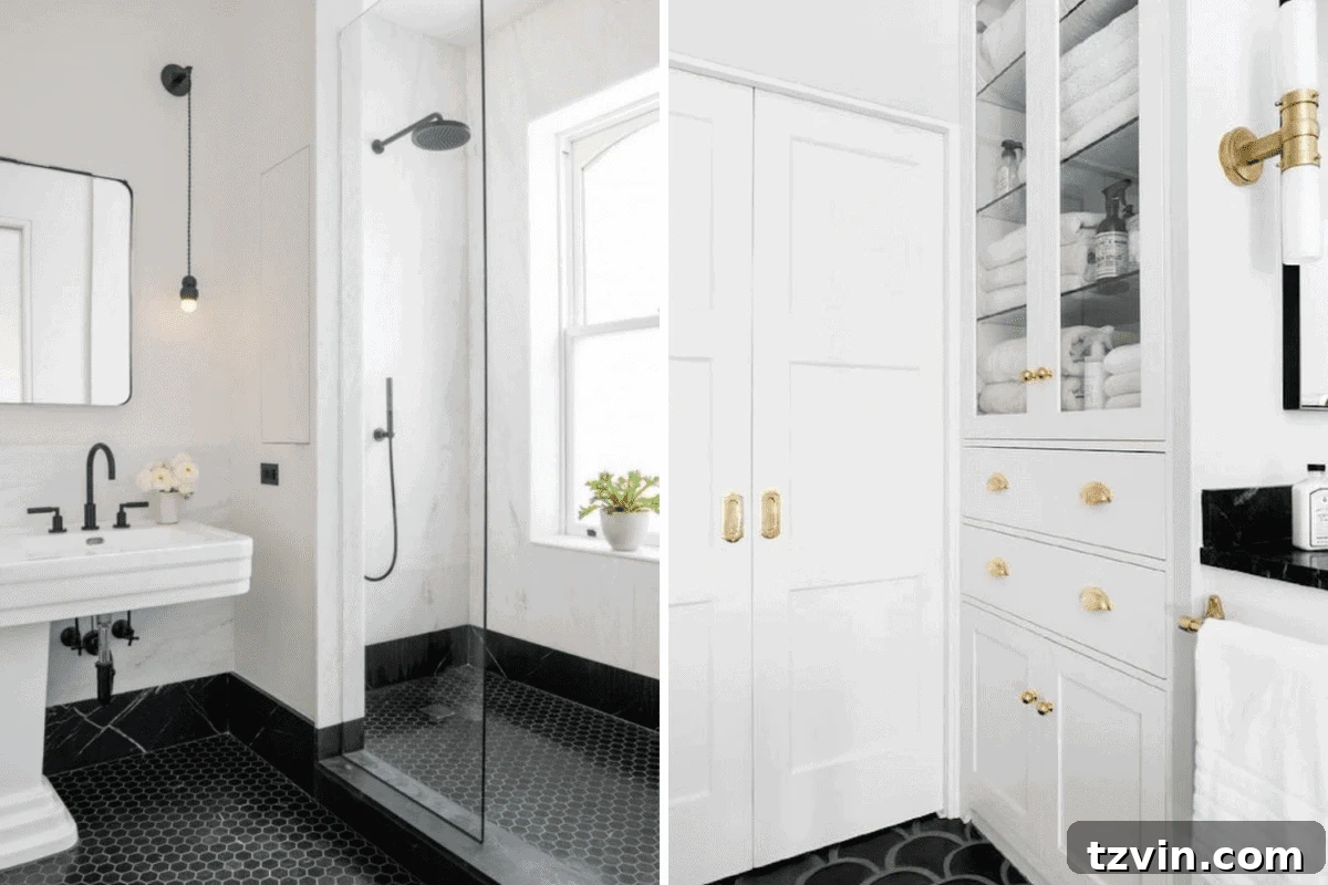 Best Bathroom Designs: A Poll of 10,000 6 Large Shower vs. Linen Cabinet Bathroom Design