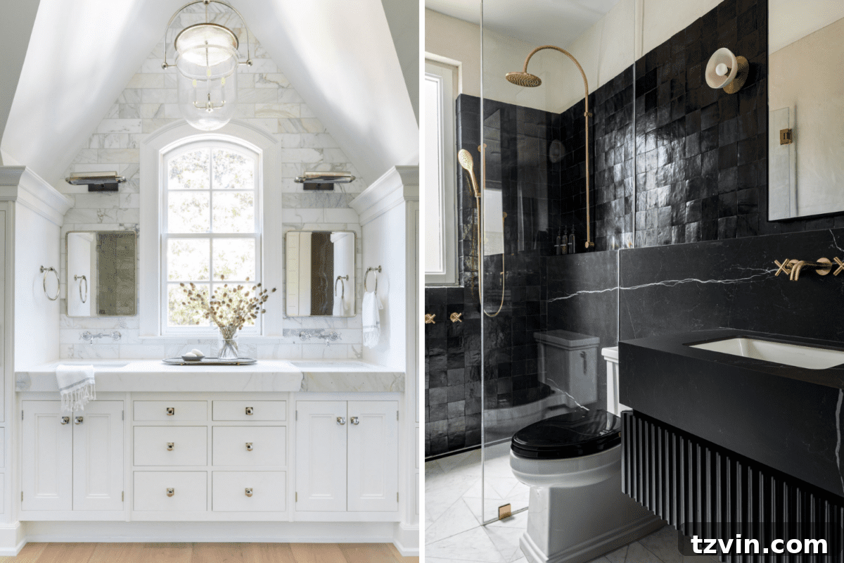 Best Bathroom Designs: A Poll of 10,000 8 Airy Bathroom vs. Moody Bathroom Design