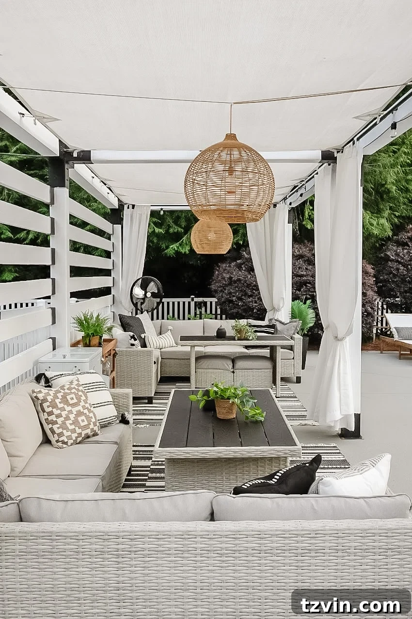 walmart patio furniture inside a backyard cabana