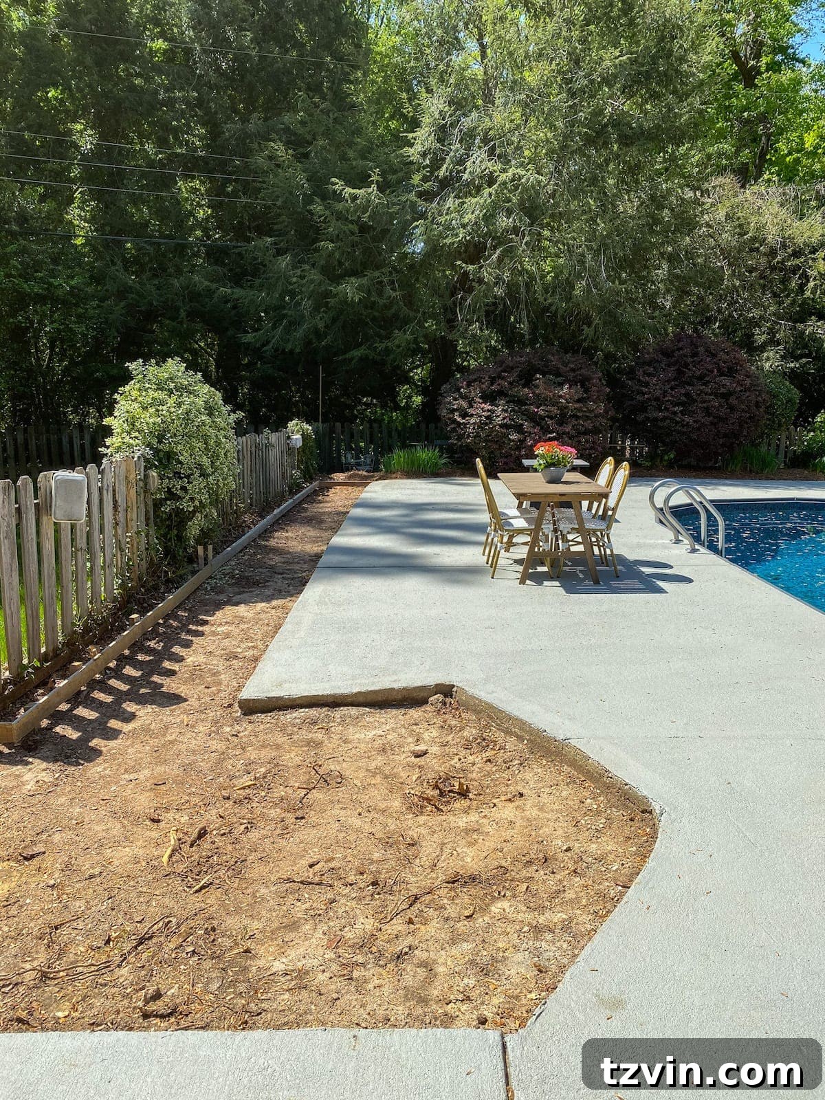 pool deck before