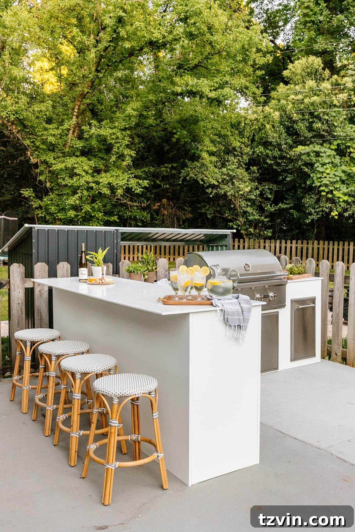 DIY Outdoor Kitchen Kit: Easy Build, Essential Knowledge 21 white modular outdoor kitchen from RTA Outdoor Living