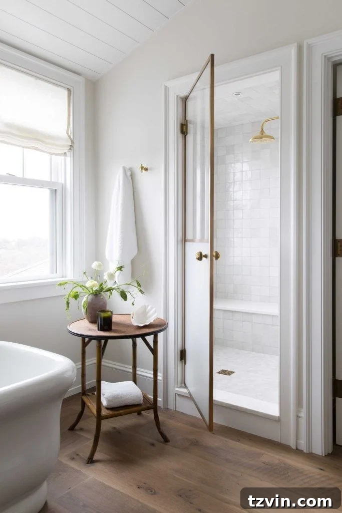 Bathroom shower room with door