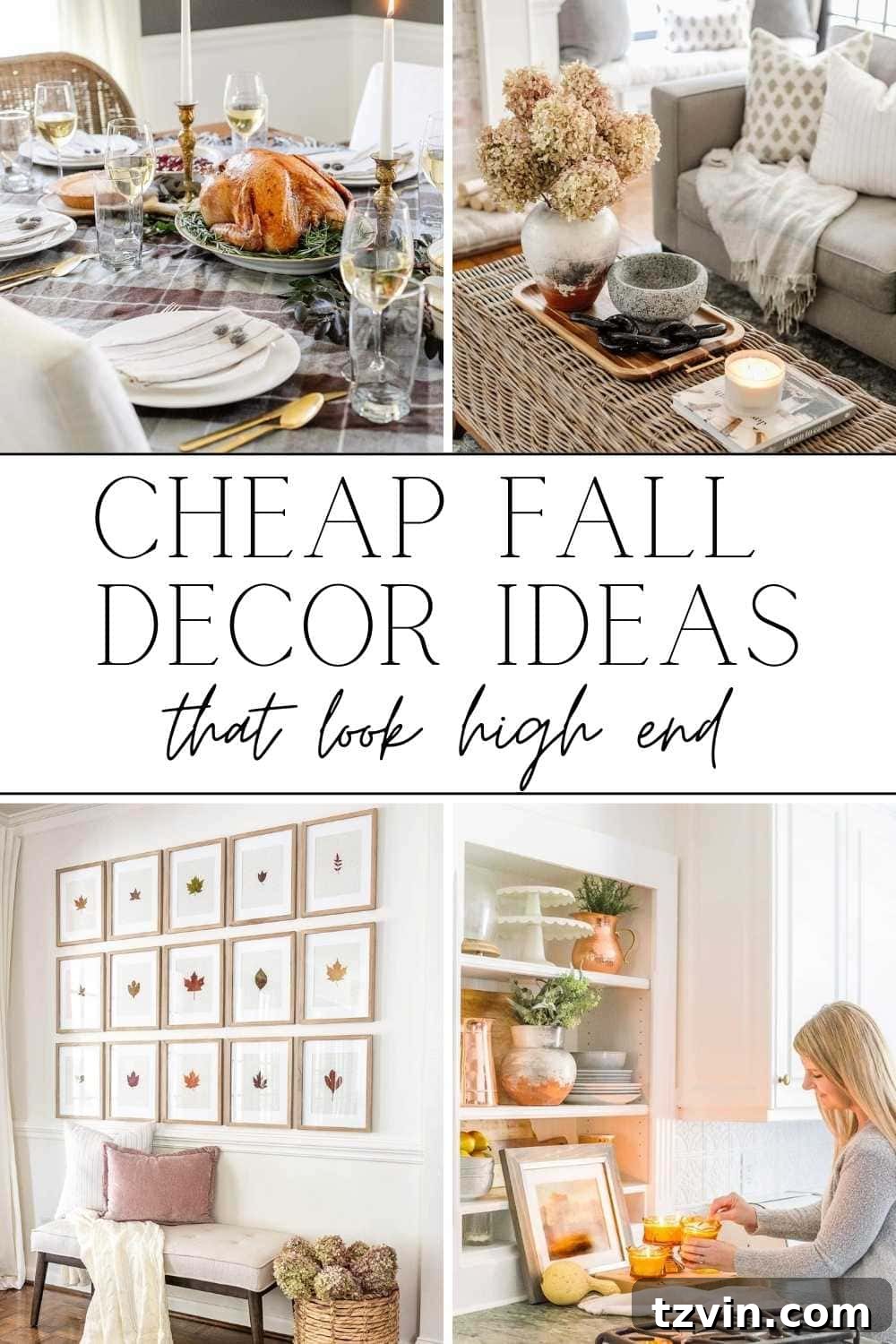 Chic Fall Decor Ideas That Wont Break The Bank 2 A round-up of simple DIY crafts and cheap fall decor ideas to make your home feel cozy and inviting using (mostly) what you already have.