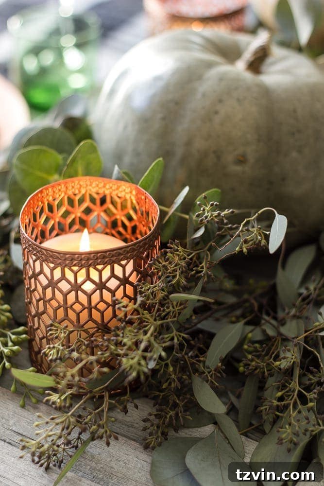 Chic Fall Decor Ideas That Wont Break The Bank 6 copper spray painted votive holders