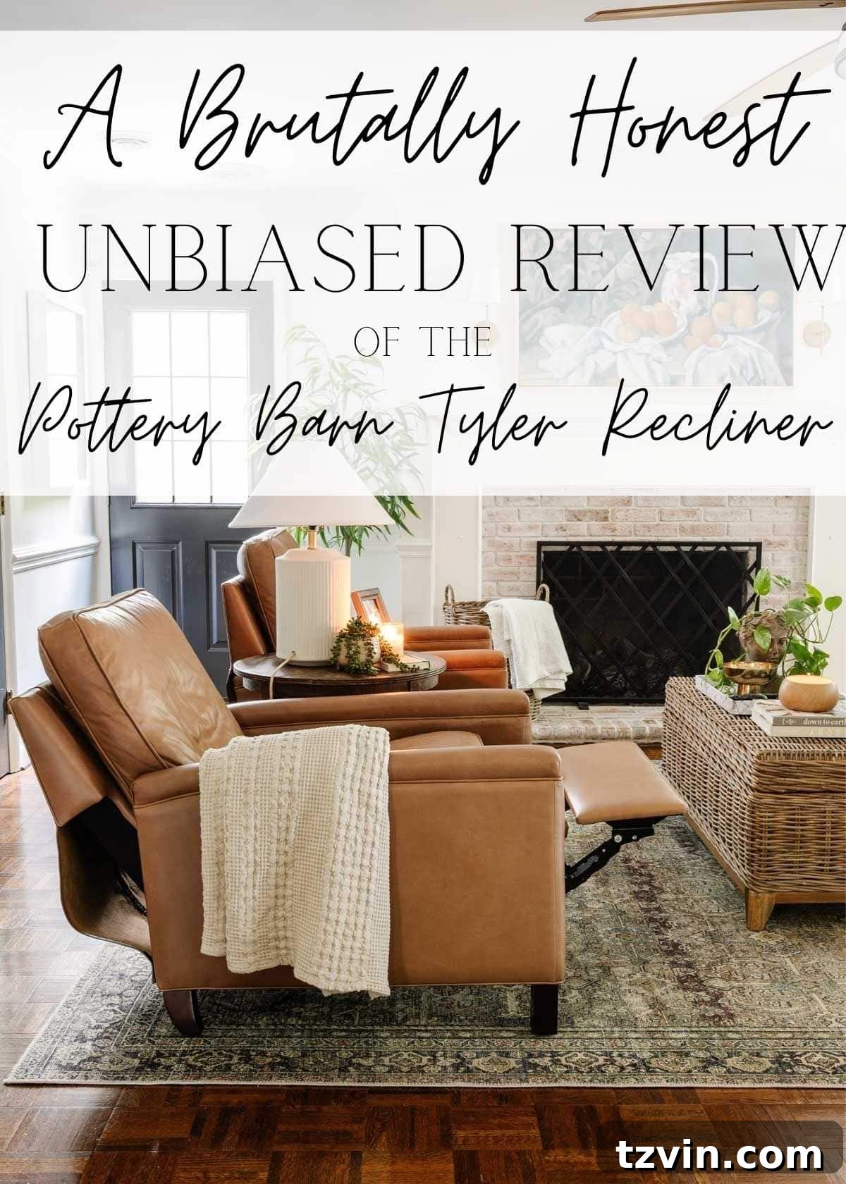 Pottery Barn Leather Recliner: Two Years Later, An Honest Appraisal 2 A brutally honest, unbiased review of the Tyler Pottery Barn Recliner, its pros/cons to consider, if it’s worth the money, and why it's not for everyone.