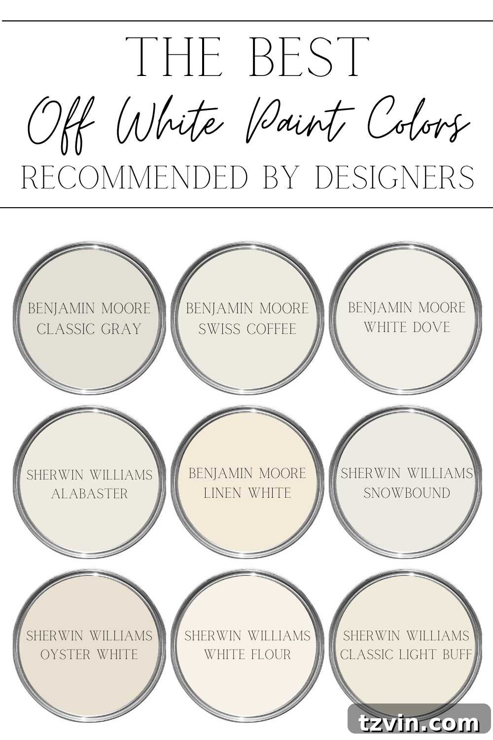 Designers' Go-To Off-White Paint Shades 2 the best off white color paint recommended by designers for a bright, sophisticated home