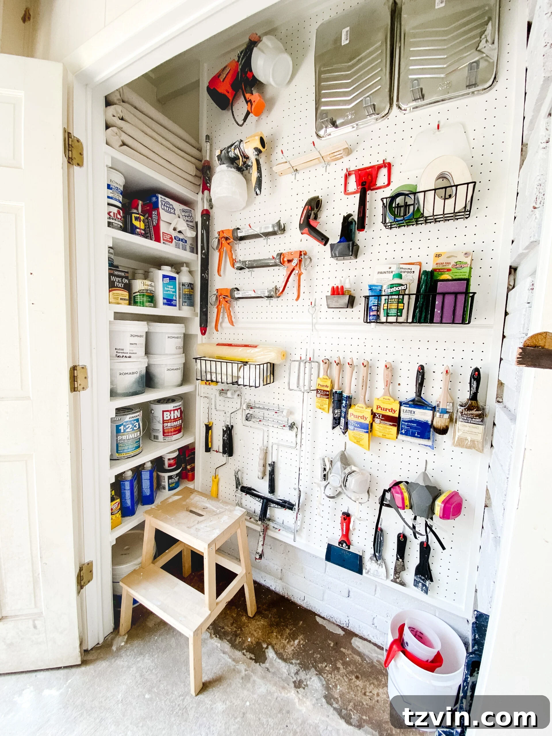 Paint Storage Perfection: Closet Organization Hacks 12 organized paint storage closet