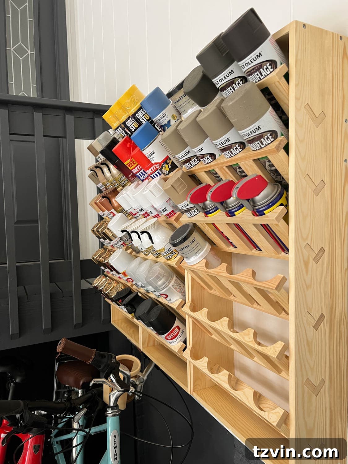 Paint Storage Perfection: Closet Organization Hacks 14 spray paint and caulking tube storage