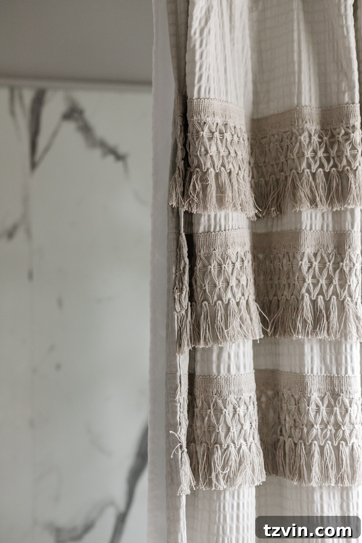 Monochrome Bathroom Makeover for Timeless Style 16 gray shower curtain