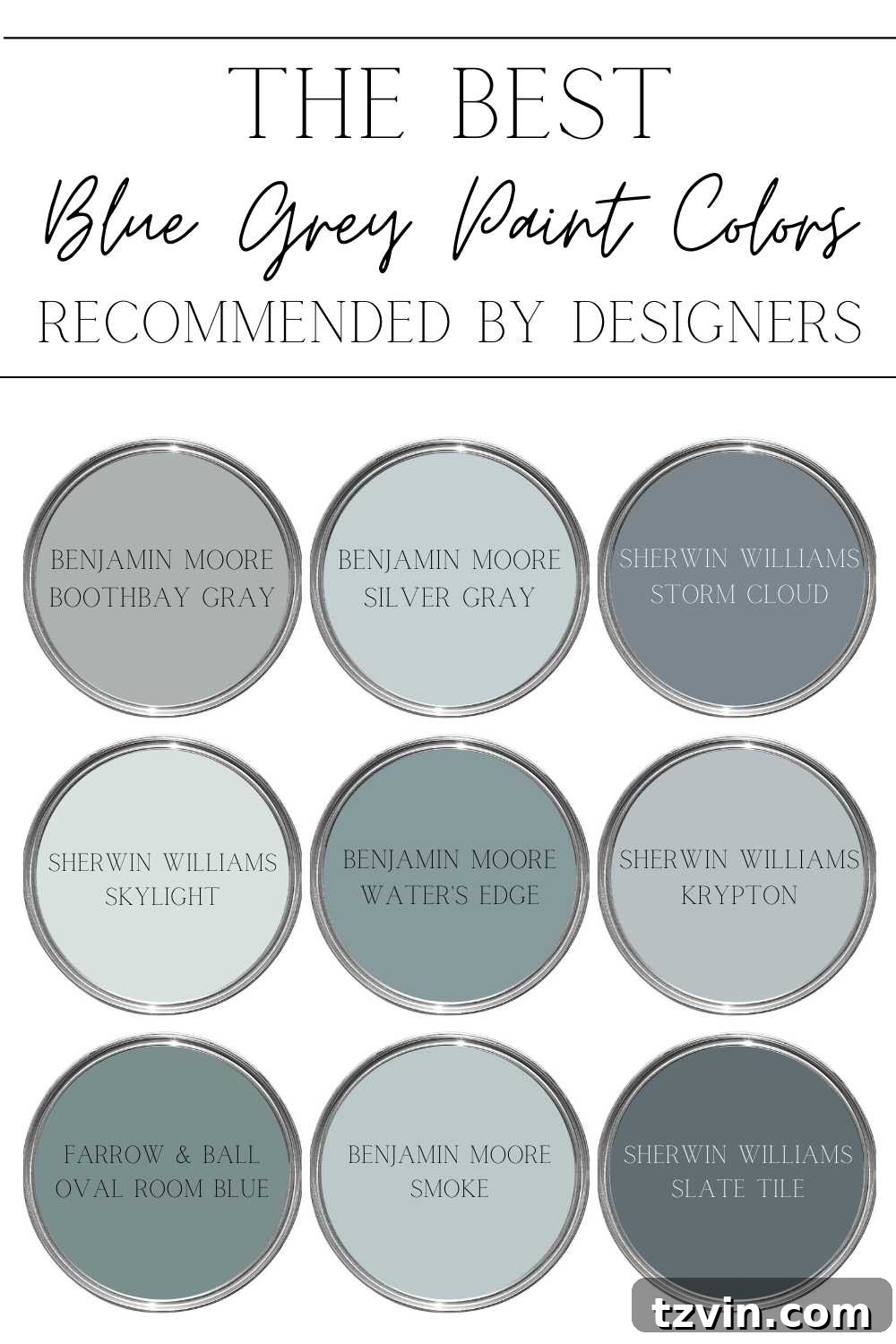 Discover Calm: Leading Blue Grey Paints for Tranquil Spaces 3 Collection of best blue grey paint colors recommended by interior designers