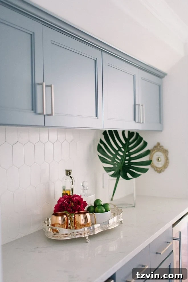 Discover Calm: Leading Blue Grey Paints for Tranquil Spaces 7 Sherwin Williams Storm Cloud used on cabinets, showcasing its deep blue-grey tone