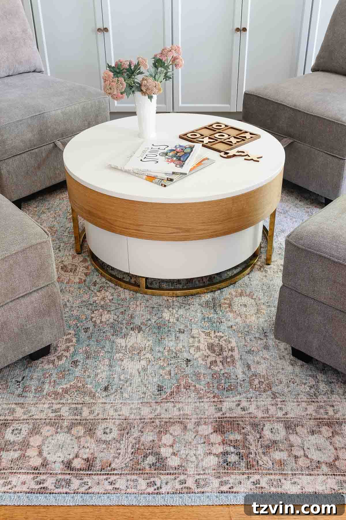 Spill-Proof Chic: 20 Must-Have Machine-Washable Rugs 9 A detailed close-up view of a durable flat weave washable rug in a playroom, highlighting its texture and resilient design for active family use.