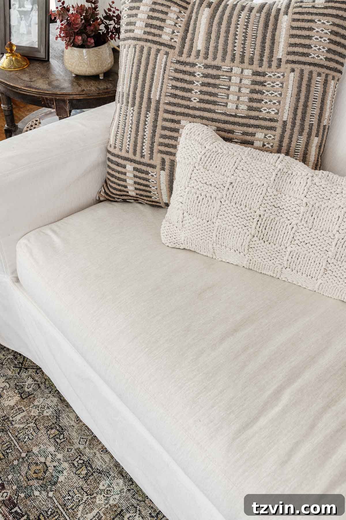 sunbrella fabric wear on a pottery barn sofa