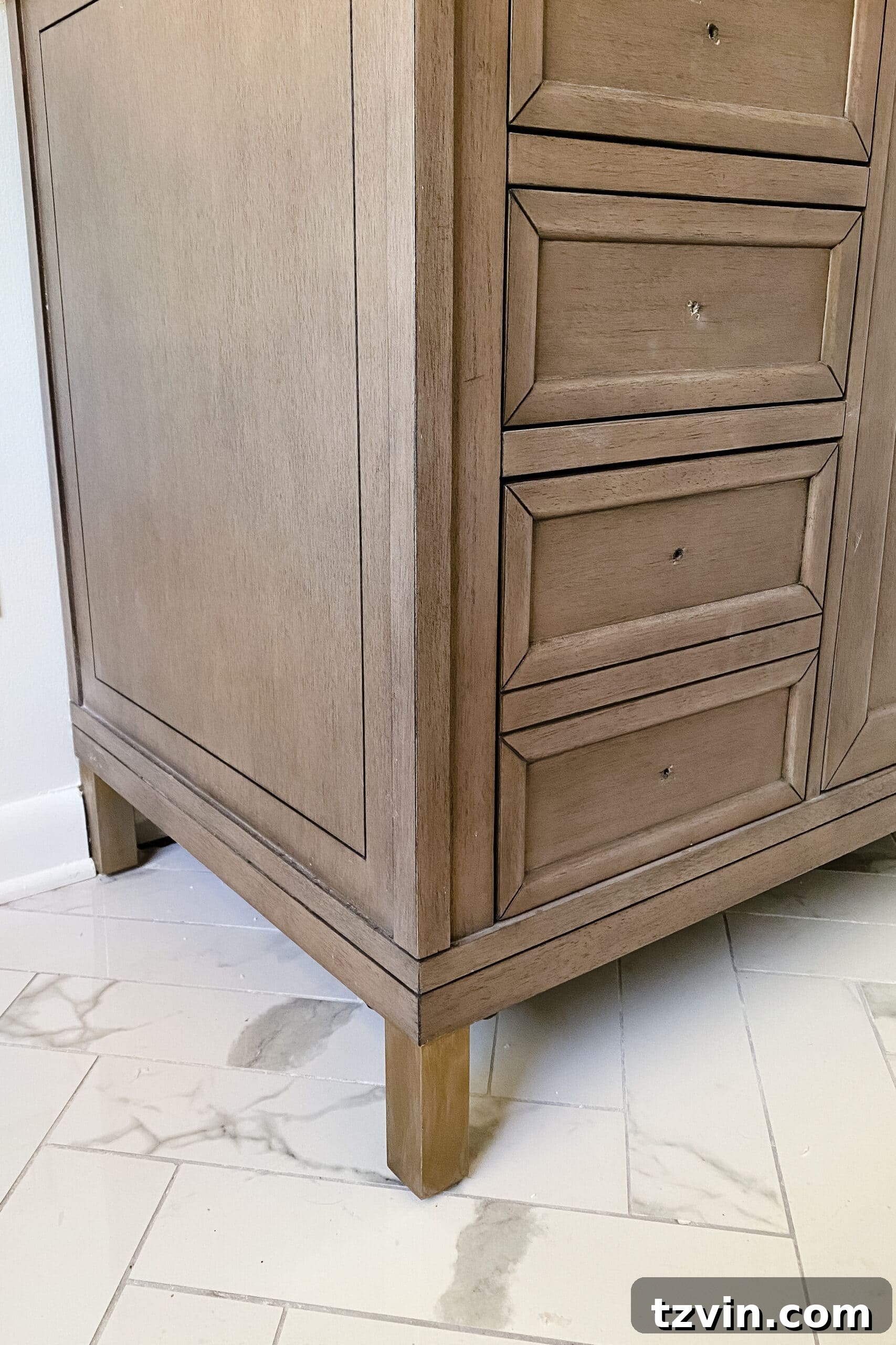 gold painted vanity leg