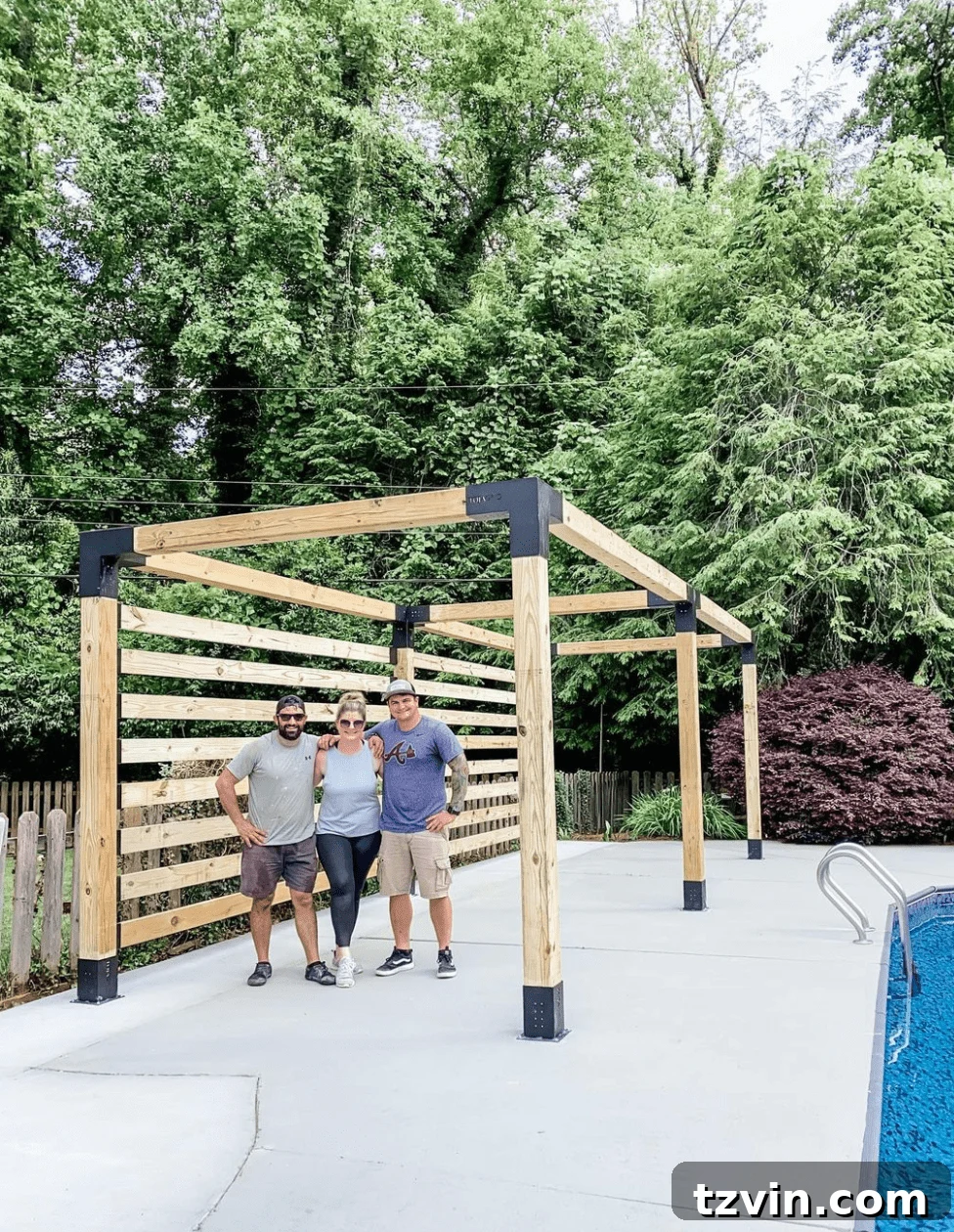 What We Really Paid for Our Backyard Oasis 16 DIY pergola cabana under construction