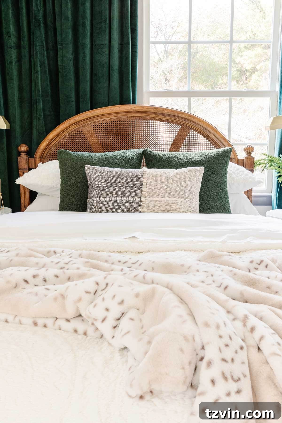The Best Products of 2021 Chosen by Our Community 6 Faux Fur Blanket on a bed with Christmas bedding