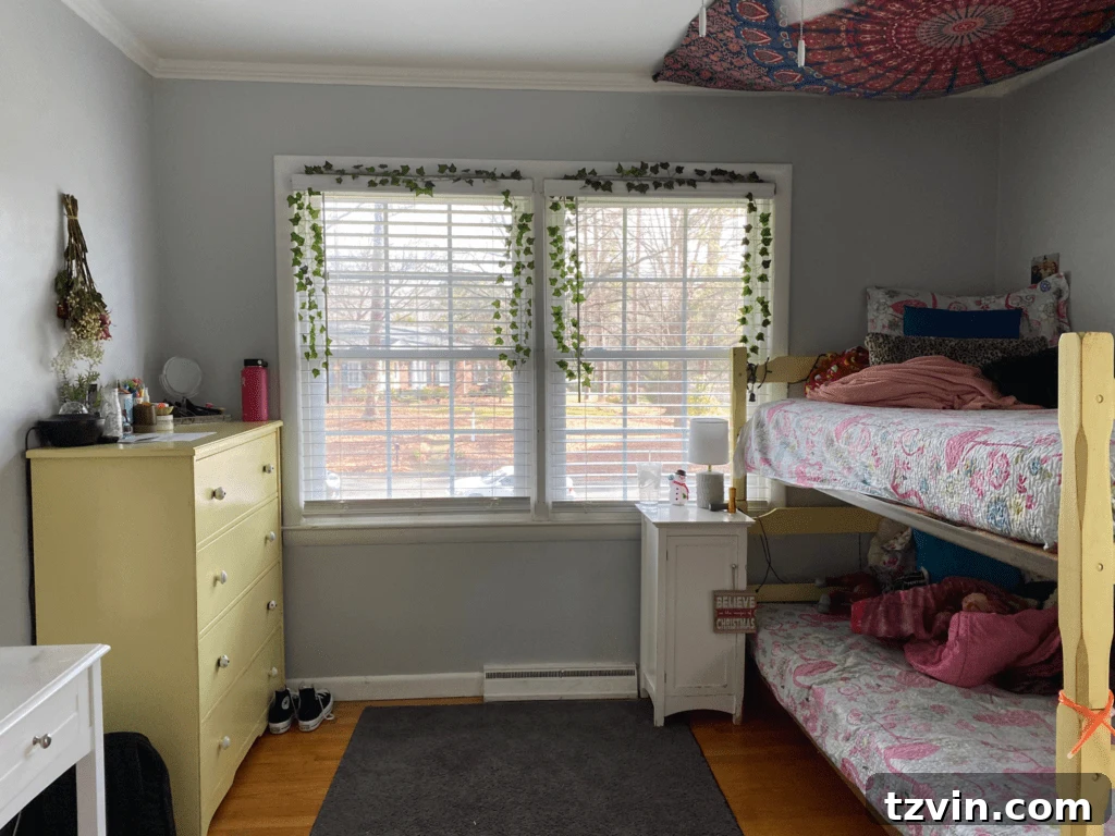 2022 Home Project Planning Your Feedback Is Key 2 Before shot of a bedroom needing a makeover, showing potential for transformation.