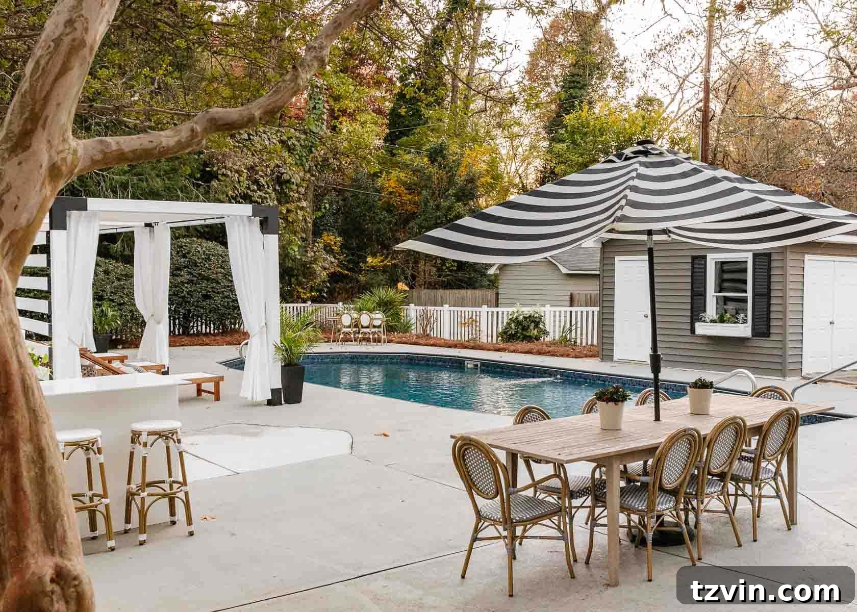 2022 Home Project Planning Your Feedback Is Key 12 The current pool area with concrete surround, providing a canvas for a stamping project.