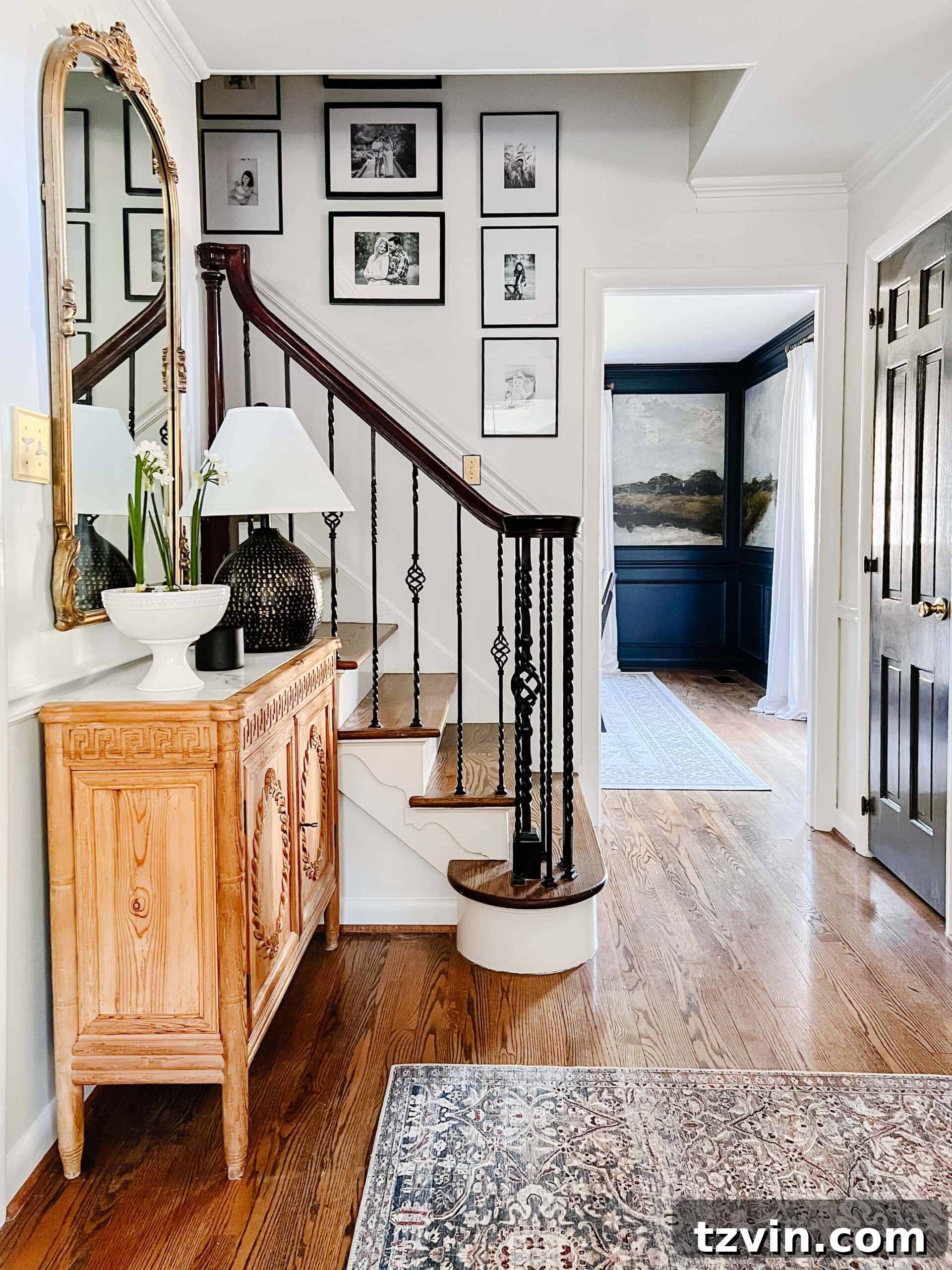 2022 Home Project Planning Your Feedback Is Key 6 Current view of the staircase in the foyer, awaiting a runner and new balusters.