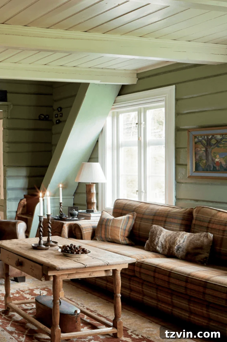 Farrow & Ball Lichen - an earthy sage green paint color