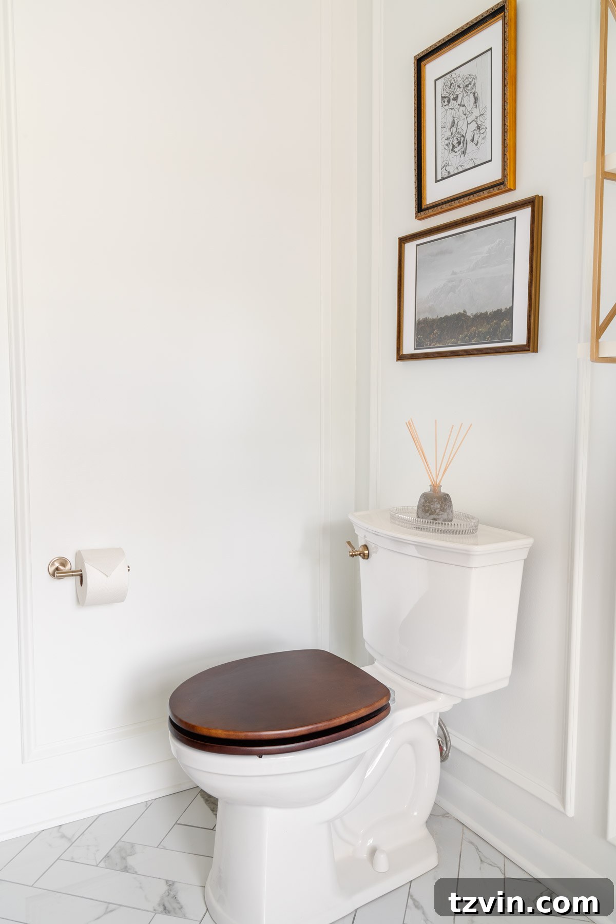 Sourcing Vintage Art Online and Expertly Printing Your Digital Collection 8 vintage wall art framed in a bathroom