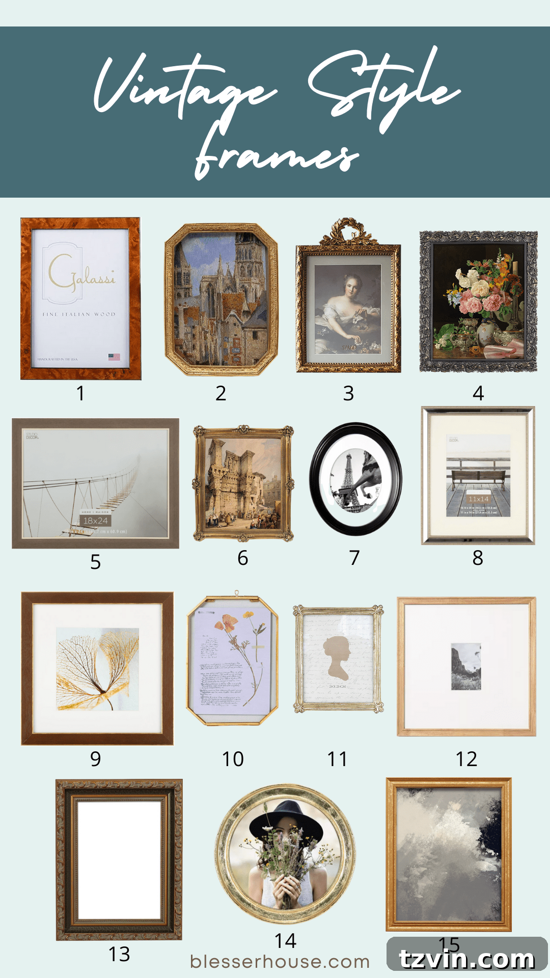 Sourcing Vintage Art Online and Expertly Printing Your Digital Collection 9 vintage style picture frames