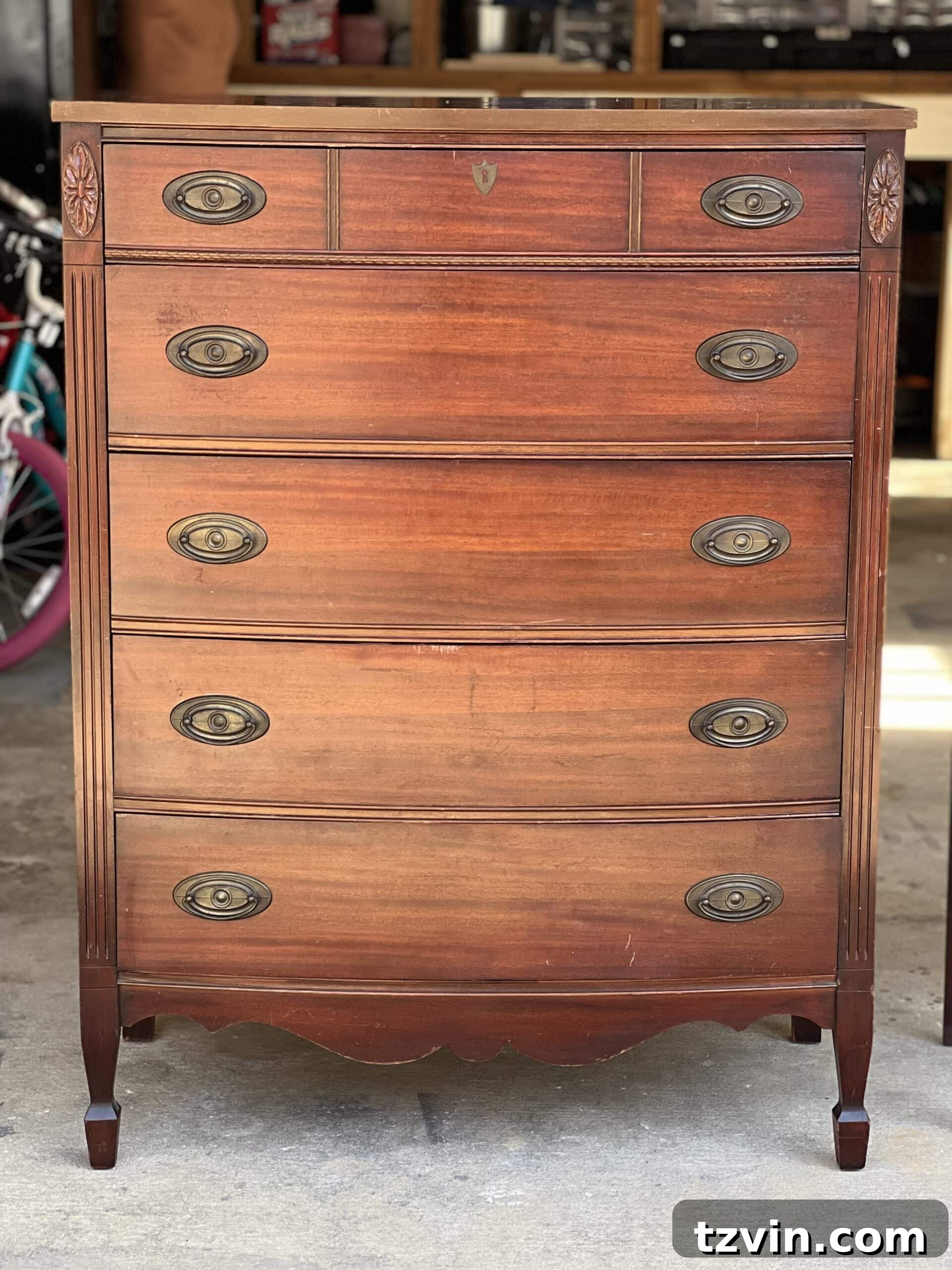 wood chest of drawers before
