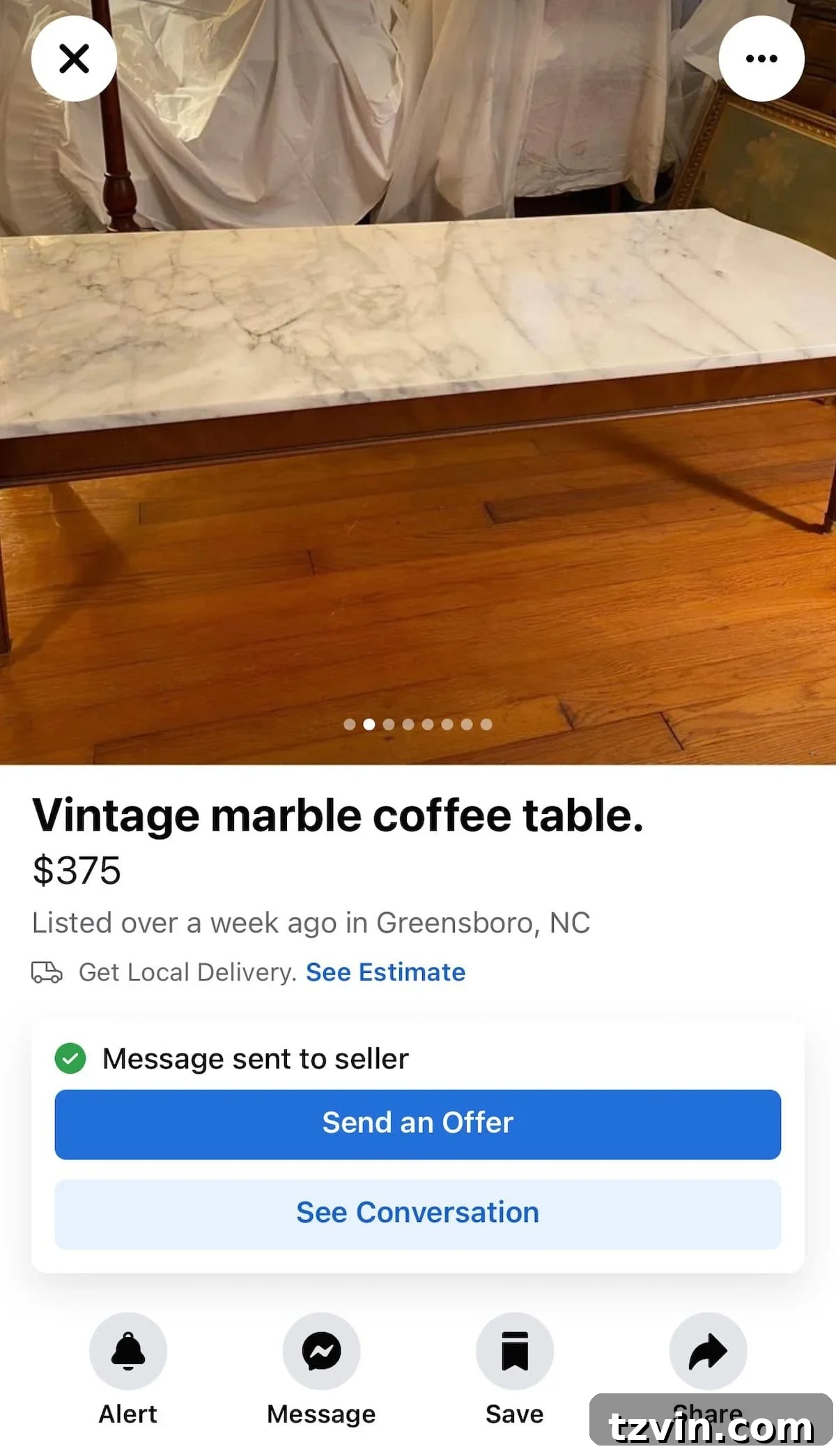 marble coffee table listing