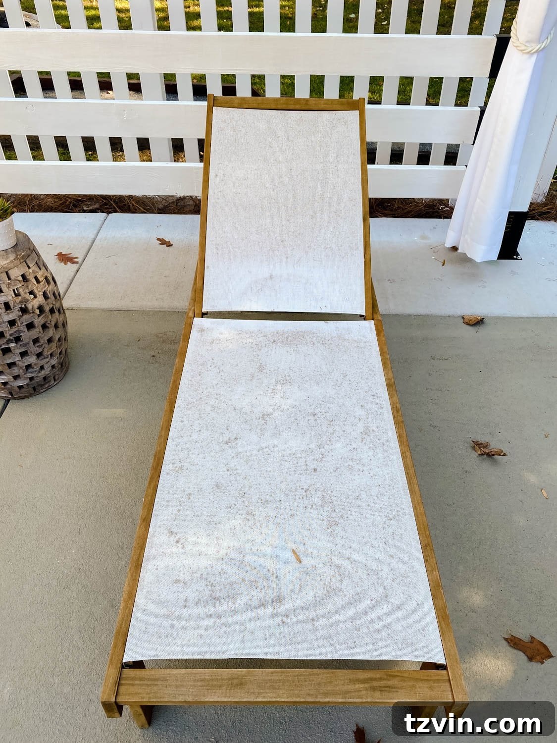 How to clean outdoor cushions and patio furniture (before photo)